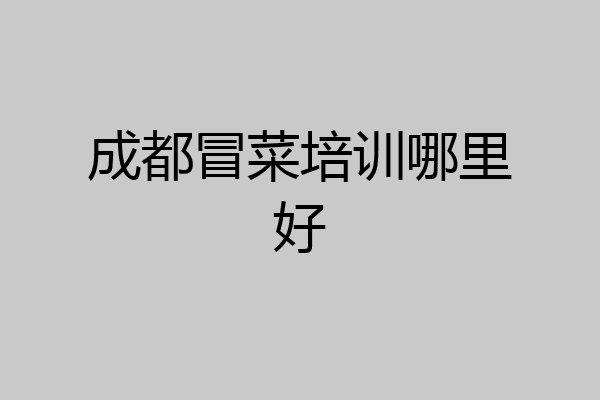 成都冒菜培训哪里好
