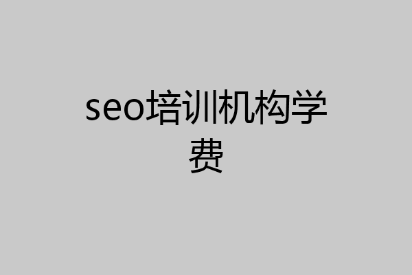seo培训机构学费