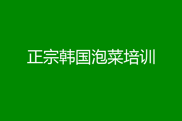 正宗韩国泡菜培训