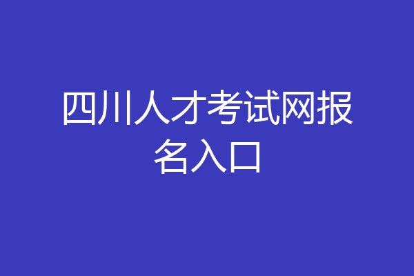 四川人才考试网报名入口