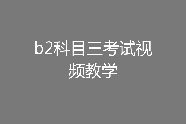 b2科目三考试视频教学