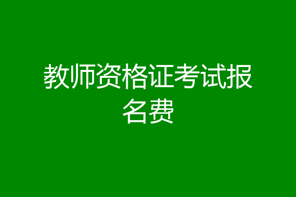 教师资格证考试报名费