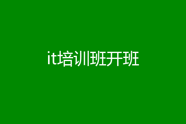 it培训班开班
