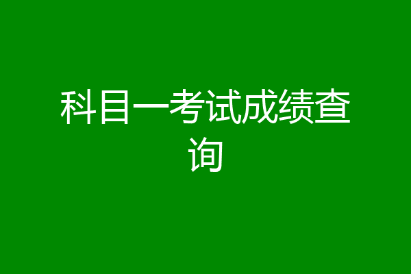 科目一考试成绩查询