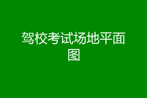 驾校考试场地平面图