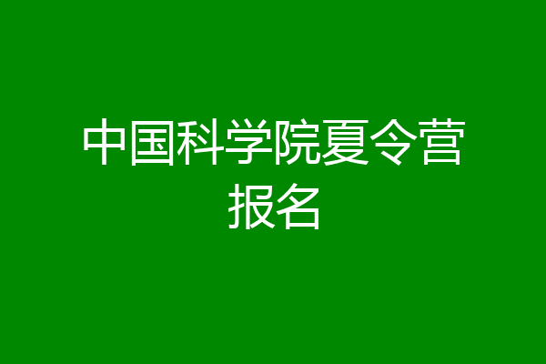 中国科学院夏令营报名