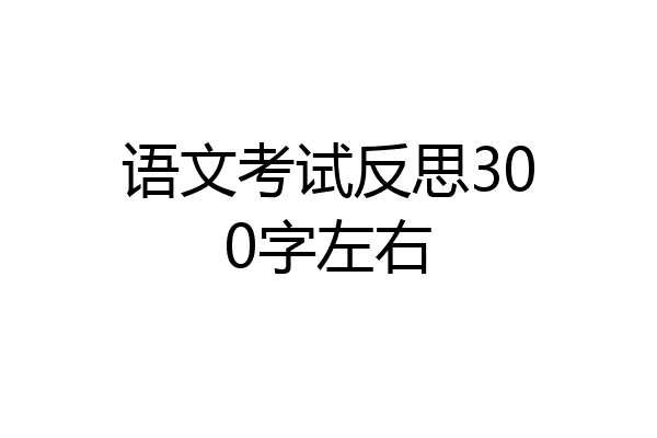 语文考试反思300字左右