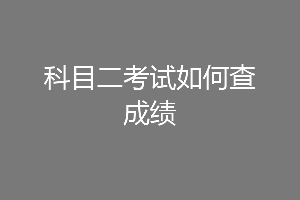 科目二考试如何查成绩