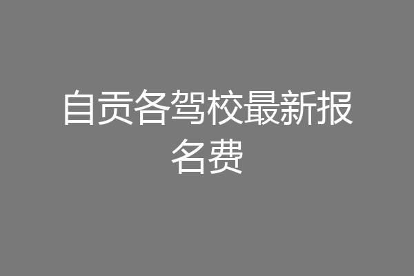 自贡各驾校最新报名费