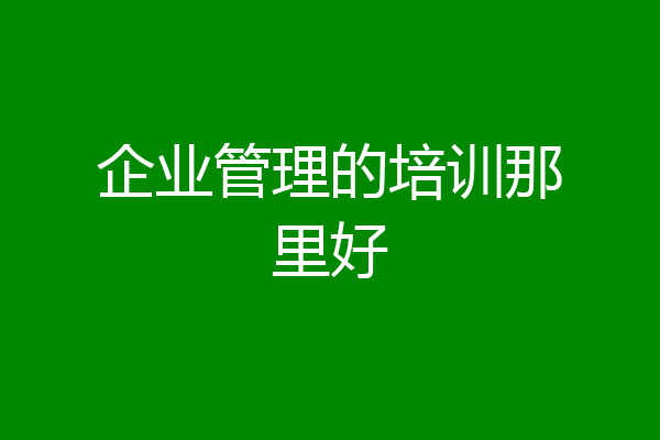 企业管理的培训那里好