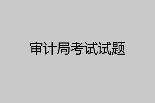 审计局考试试题