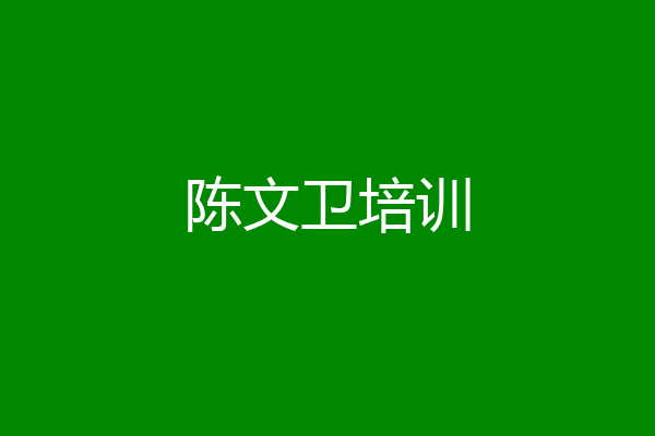 陈文卫培训