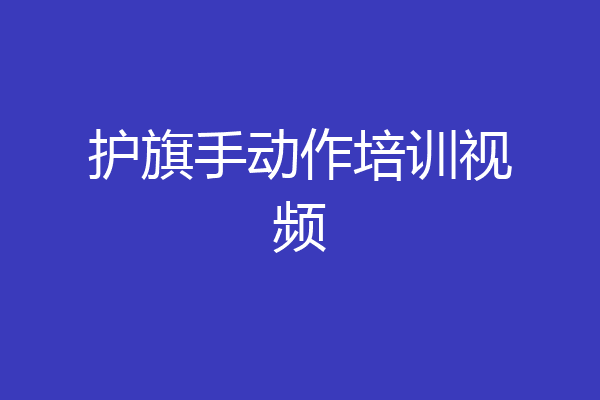 护旗手动作培训视频