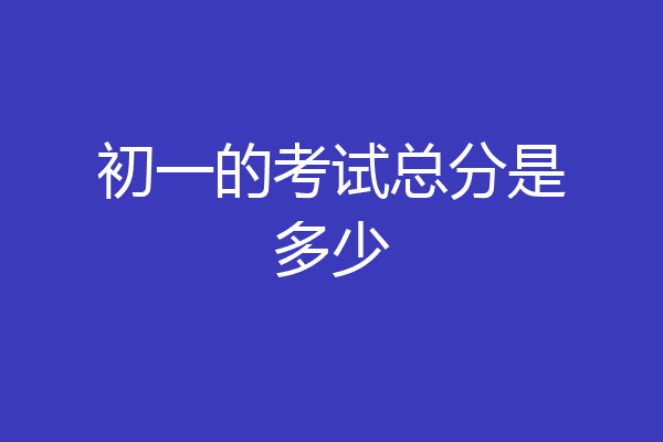 初一的考试总分是多少