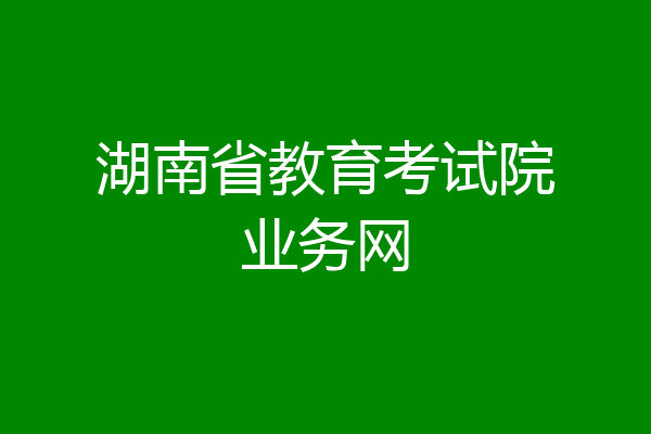湖南省教育考试院业务网
