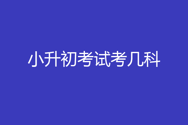 小升初考试考几科