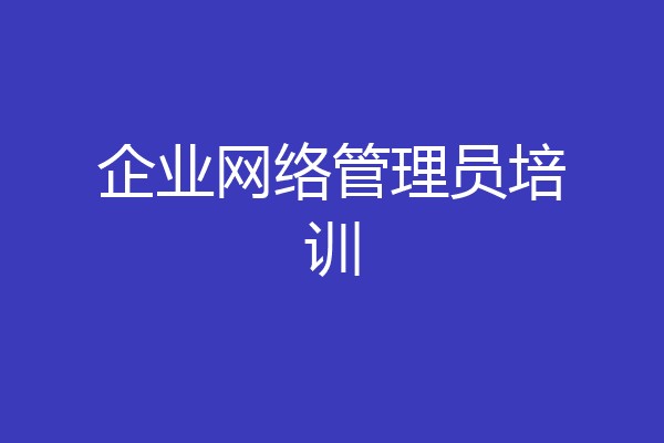 企业网络管理员培训