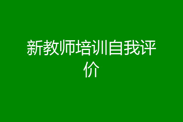 新教师培训自我评价