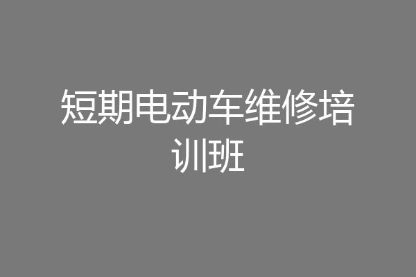短期电动车维修培训班
