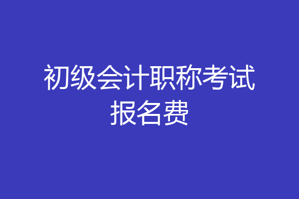 初级会计职称考试报名费