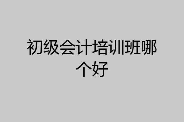 初级会计培训班哪个好