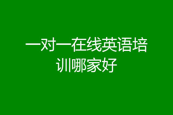 一对一在线英语培训哪家好