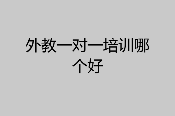 外教一对一培训哪个好
