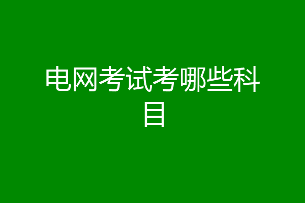 电网考试考哪些科目