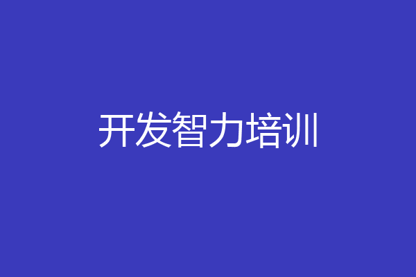 开发智力培训