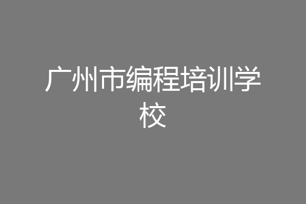广州市编程培训学校