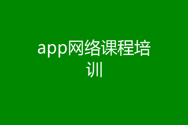 app网络课程培训