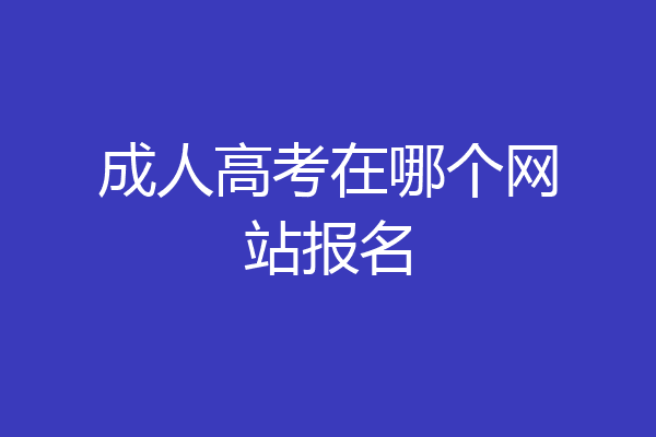 成人高考在哪个网站报名