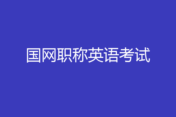 国网职称英语考试