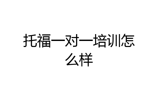 托福一对一培训怎么样