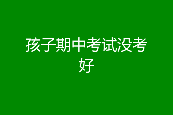 孩子期中考试没考好