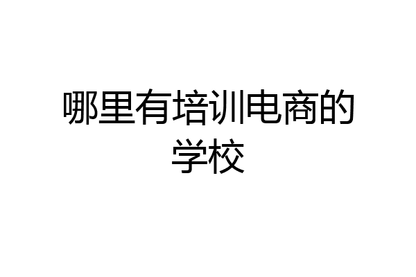 哪里有培训电商的学校