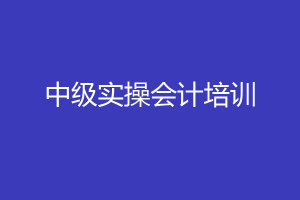中级实操会计培训