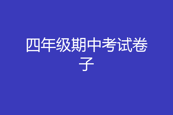 四年级期中考试卷子