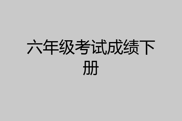六年级考试成绩下册