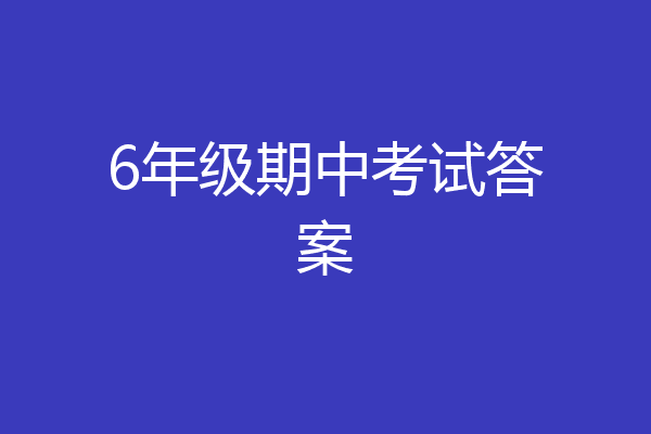 6年级期中考试答案