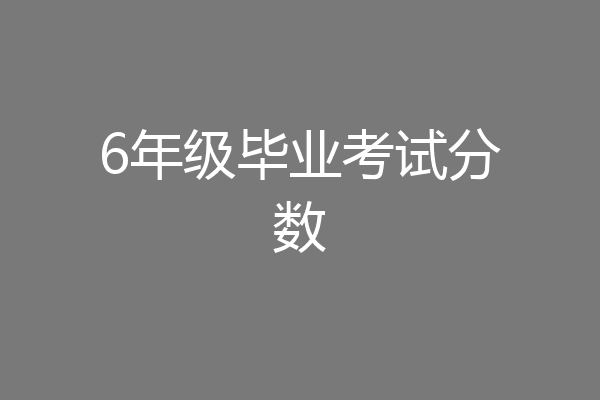 6年级毕业考试分数