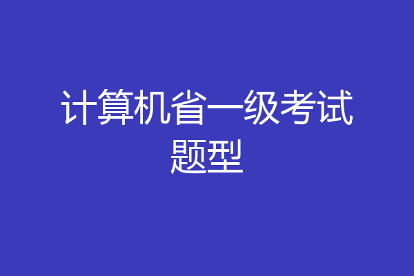 计算机省一级考试题型