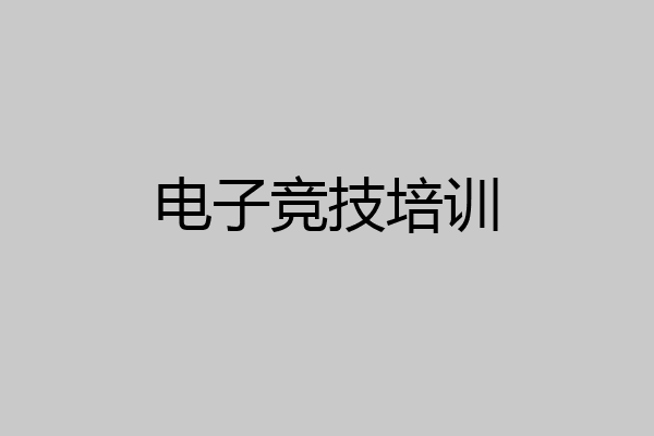 电子竞技培训