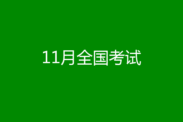 11月全国考试