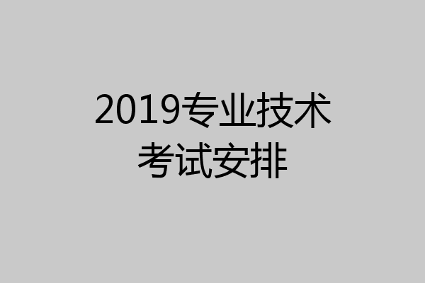 2019专业技术考试安排