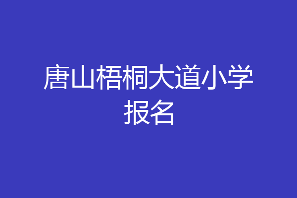 唐山梧桐大道小学报名