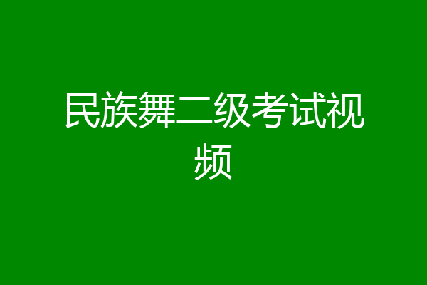 民族舞二级考试视频
