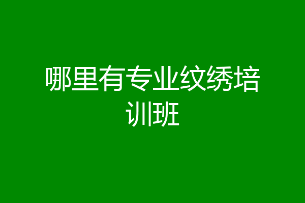 哪里有专业纹绣培训班