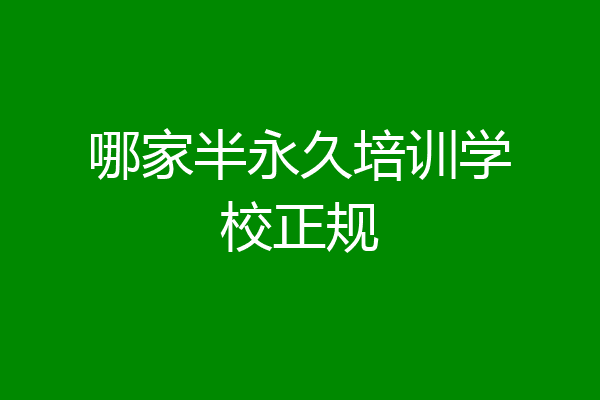 哪家半永久培训学校正规