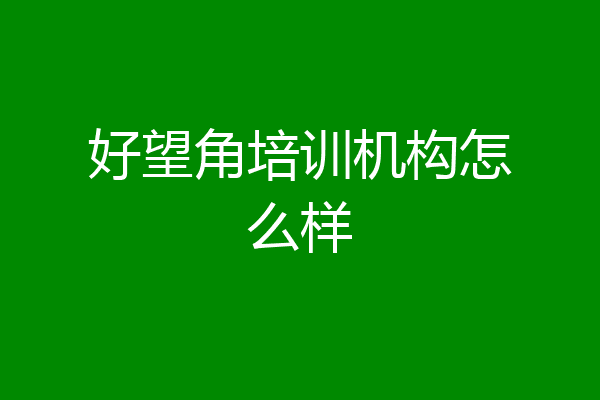 好望角培训机构怎么样